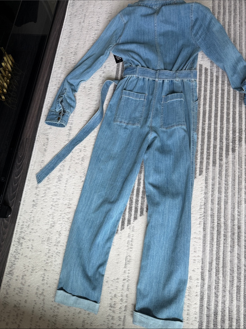 Express Light Blue Denim Jumpsuit - Picture 5 of 5